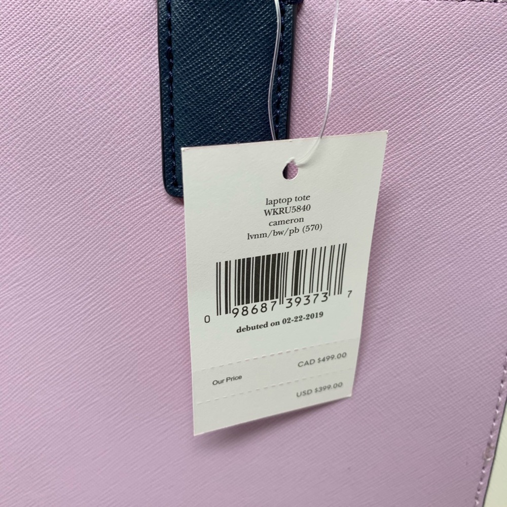 Kate spade Cameron laptop Tote Lavender White - Picture 5 of 8